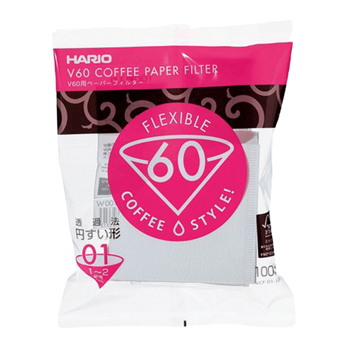 Hario V60-01 - 100 stk Papirfilter Hvid