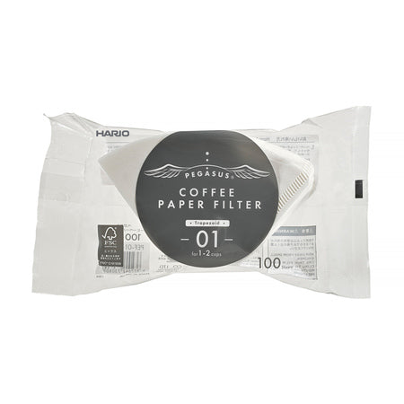 Hario Pegasus Papirfiltre Størrelse 01 100 stk. Hvid