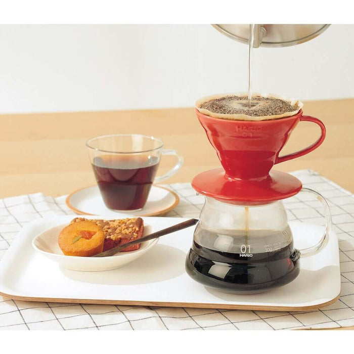 Dripper Hario V60-01 - keramik rød