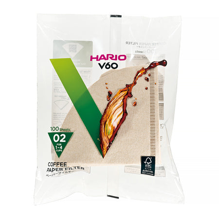 Hario V60-02 - 100 stk Papirfilter Natural/Ubleget