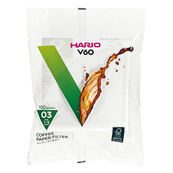 Hario V60-03 - 100 stk Papirfilter Hvid