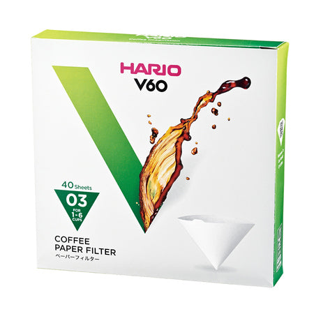 Hario V60 03 Papirfiltre Hvide – 40 stk.