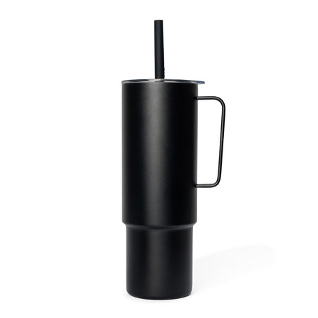 MiiR All Day Straw Cup 950 ml sort isoleret drikkekop med sugerør og håndtag