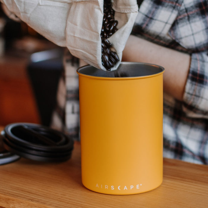 Airscape kaffedåse 500 gram matte yellow