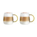 To Vialli Design Bolla kaffeglas á 400 ml i klart glas med runde former og gule hanke