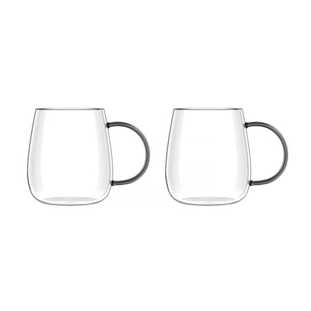 Vialli Design Bolla Kaffeglas 400 ml – Grå hank, 2 stk.