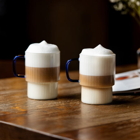 Vialli Design Livio Kaffeglas 350 ml – Blå hank, 2 stk.