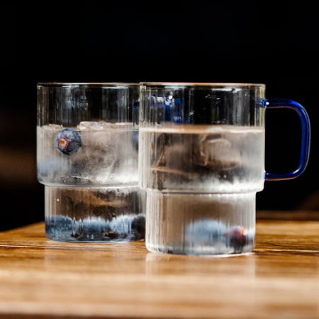Vialli Design Livio Kaffeglas 350 ml – Blå hank, 2 stk.