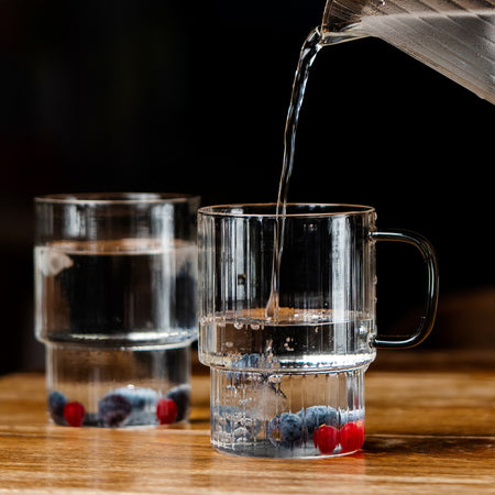 Vialli Design Livio Kaffeglas 350 ml – Grå hank, 2 stk.
