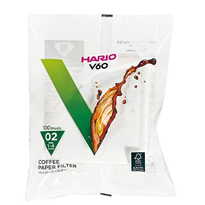 Hario V60-02 - 100 stk Papirfilter Hvid