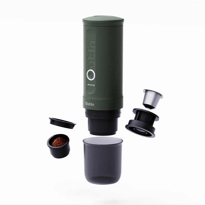 Outin Nano portable espresso maker forest green