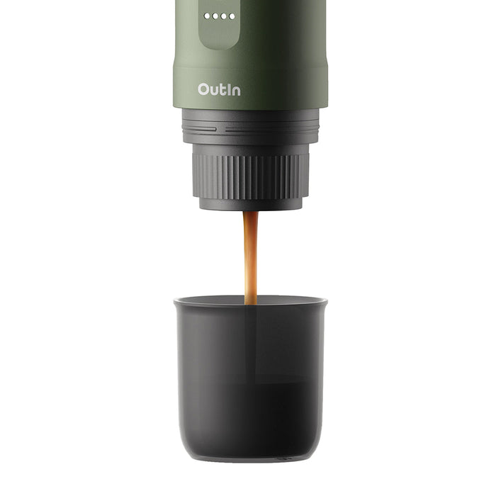 Outin Nano portable espresso maker forest green